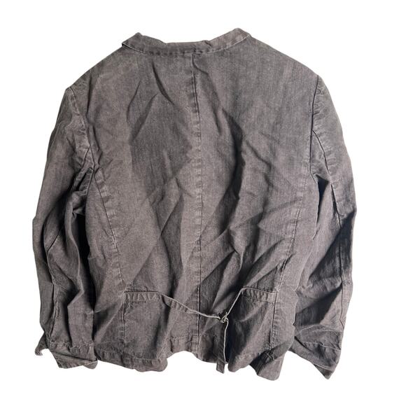 Pas de Calais 100% Linen Brown Wash Tailored Jacket Size L - Picture 3 of 6